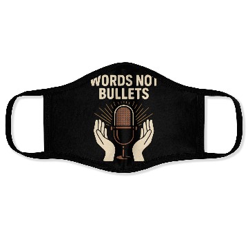 Discover Words Not Bullets Microphone Face Masks