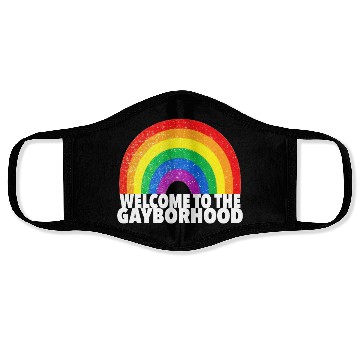 Discover GAYBORHOOD Gay Pride Parade colorful rainbow LGBTQ Face Masks