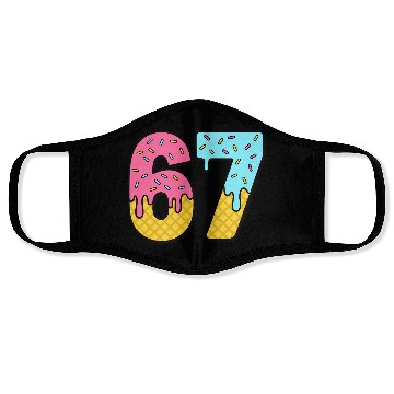 Discover Six Seven Meme Ice Cream Drip Waffle Cone Funny 67 Face Masks