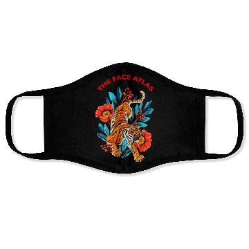 Discover Vibrant Tiger and Floral Tattoo Style Face Masks