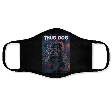 Discover Urban Gothic Thug Dog Design Face Masks
