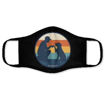 Discover Dog Dad Retro Sunset Badge Face Masks | Wagvox