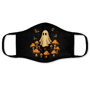 Discover Enchanted Mushroom and Ghost Illustration Face Masks