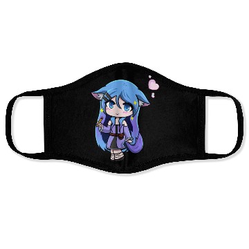 Discover Chibi Anthro Cat Witch Illustration Face Masks