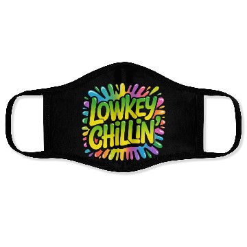 Discover Retro Psychedelic Colorful Typography Face Masks