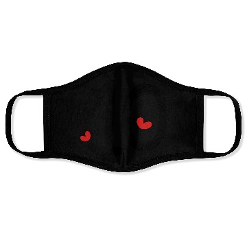 Discover Number 10 txt red hearts vector line art Face Masks