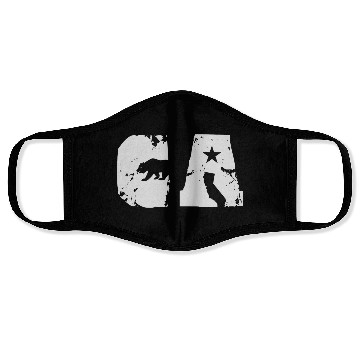 Discover California Bear State Abbreviation Face Masks