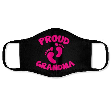 Discover proud grandma with cute little maternity feet Face Masks