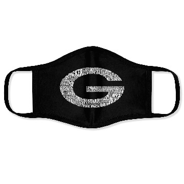 Discover Big Green Bay Words Face Masks