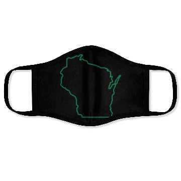Discover Wisconsin State Outline Design Face Masks