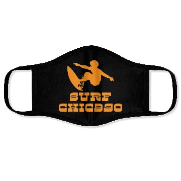 Discover Surf Surfing Chicago Face Masks