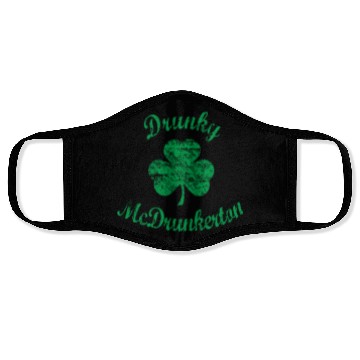Discover Distressed Drunky McDrunkerton Shamrock Face Masks