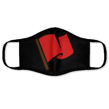 Discover Waving Red Flag Face Masks