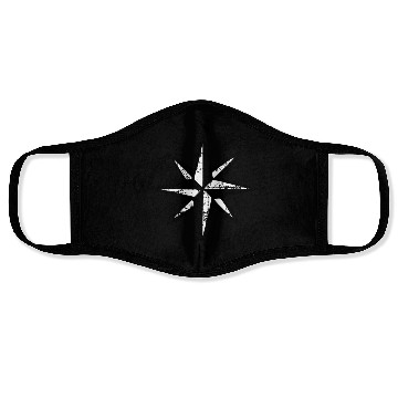 Discover Compass Rose NESW (Vintage Black&White) Face Masks