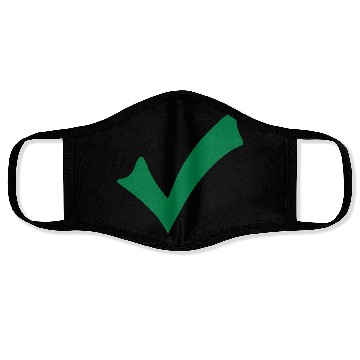 Discover Abstract Green Checkmark Design Face Masks