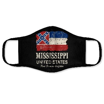 Discover Mississippi Flag - Vintage Look Face Masks