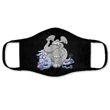 Discover Elephant Sitting on Donkey and Squashing it Face Masks