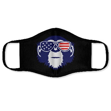 Discover monkey bezel color american flag sun Face Masks