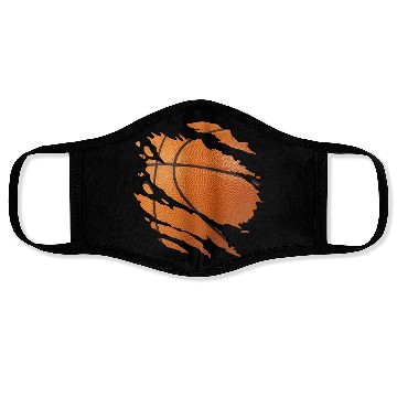 Discover Torn Basketball Art Design Face Masks