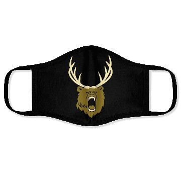 Discover The beer - Grizzly with antlers (2c) Face Masks