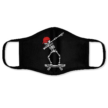 Discover Dab dabbing skeleton skateboard skater Face Masks