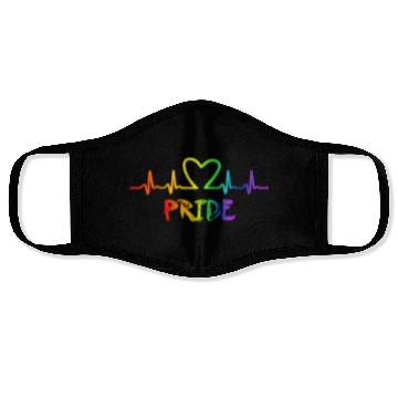 Discover LGBT Pride Rainbow Heartbeat Face Masks