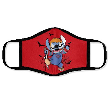 Discover Disney Halloween Chucky Stitch Face Masks, Disney Stitch Horror Movie Face Masks, Chucky Face Masks