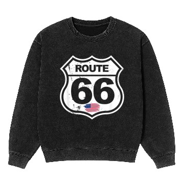 Discover Vintage Route 66 retro style Mineral Wash Sweatshirts