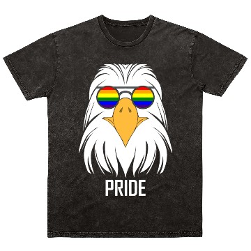 Discover LGBTQ BALD EAGLE PRIDE DESIGN Mineral Wash T Shirts