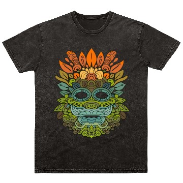 Discover Maya God Mayan Mythology Itzamna Colorful Tribal Mineral Wash T Shirts