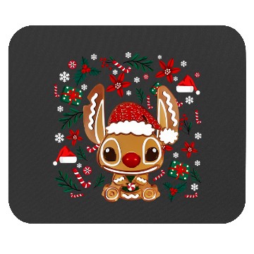 Discover Gingerbread Christmas Stitch Classic Mouse Pads, Stitch Cute Disney Lilo Mouse Pads