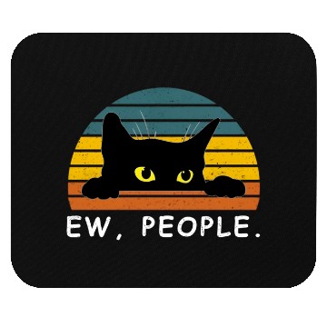 Discover Black Cat Mouse Pads Funny Ew People Cat Lovers Mouse Pads