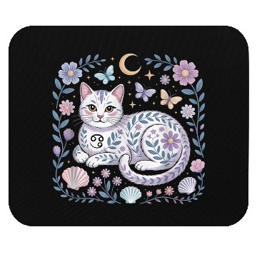 Discover Cancer Zodiac Cat Mystical Art Mouse Pads