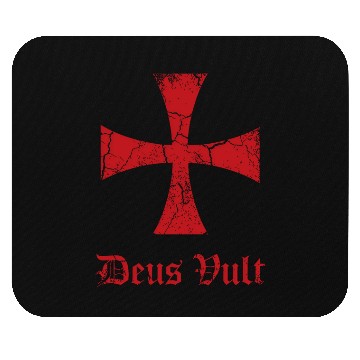 Discover Distressed Deus Vult Knights Templar Cross Crusade Mouse Pads