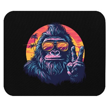 Discover Gorilla on Vacation with a Sunset Peace Sign Mouse Pads