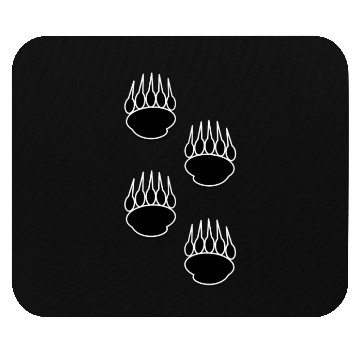 Discover Black Bear Paw Prints Mouse Pads