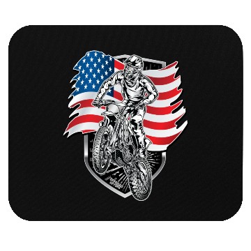 Discover Motocross USA Flag Mouse Pads