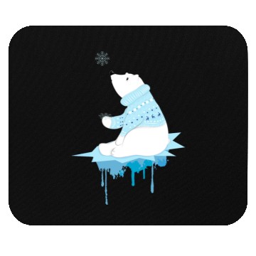 Discover Polar bear with snowflakes Mouse Pads