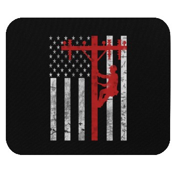 Discover american lineman Mouse Pads