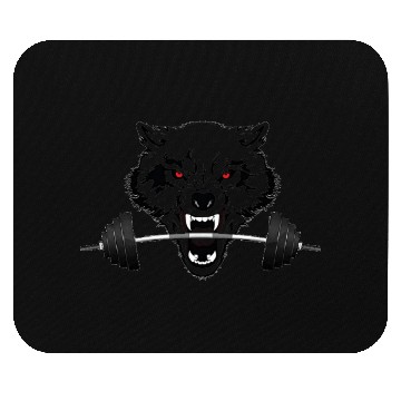 Discover weight lifting wolf clear Mouse Pads
