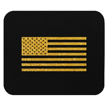 Discover US Flag Gold Glitter Mouse Pads