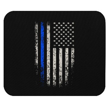 Discover US Flag Blue Line Mouse Pads