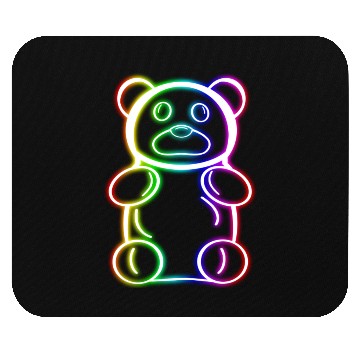 Discover Neon Rainbow Gummy Bear Mouse Pads