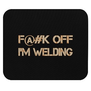 Discover Fuck Off Tan-Orange Mouse Pads