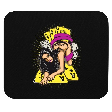 Discover Sexy-girl-cards-aces-poker-game-cartoon Mouse Pads