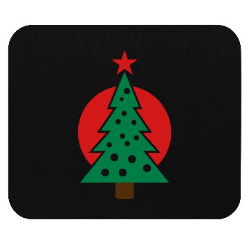 Discover christmas tree with circle Mouse Pads