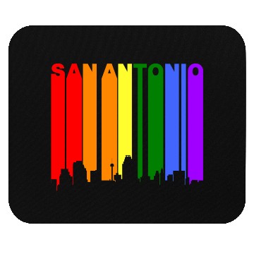 Discover San Antonio Texas Gay Pride Rainbow Skyline Mouse Pads