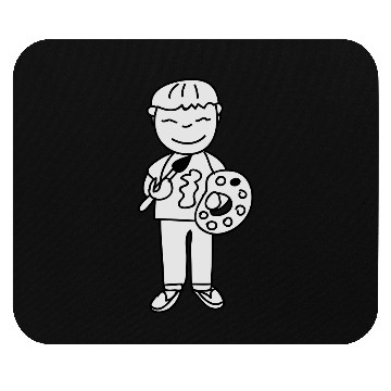 Discover Boy with paint brush and colors Mouse Pads