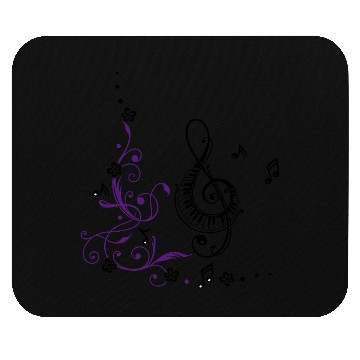 Discover Clef with music nout and flowers Mouse Pads