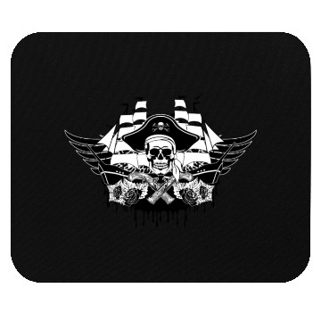 Discover Cool pirate ship with skull Mouse Pads